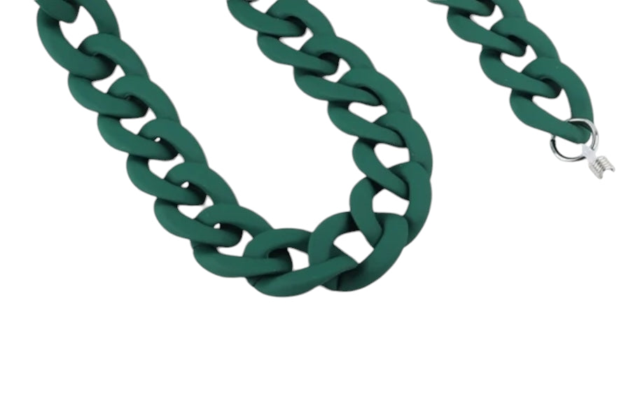 Emerald green matt acrylic chain glasses chain