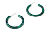 Green and blue thin small hoop acrylic earrings