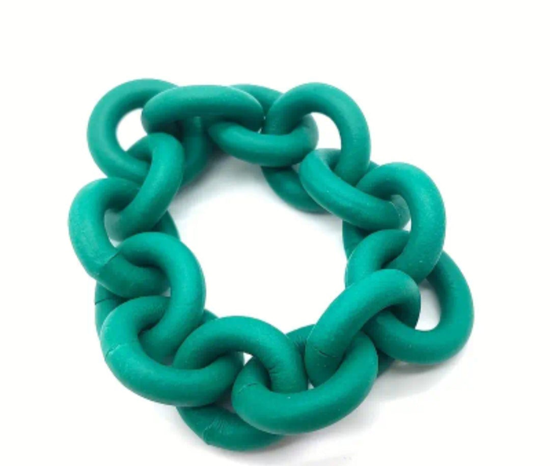 Dark green chunky rubber bracelet