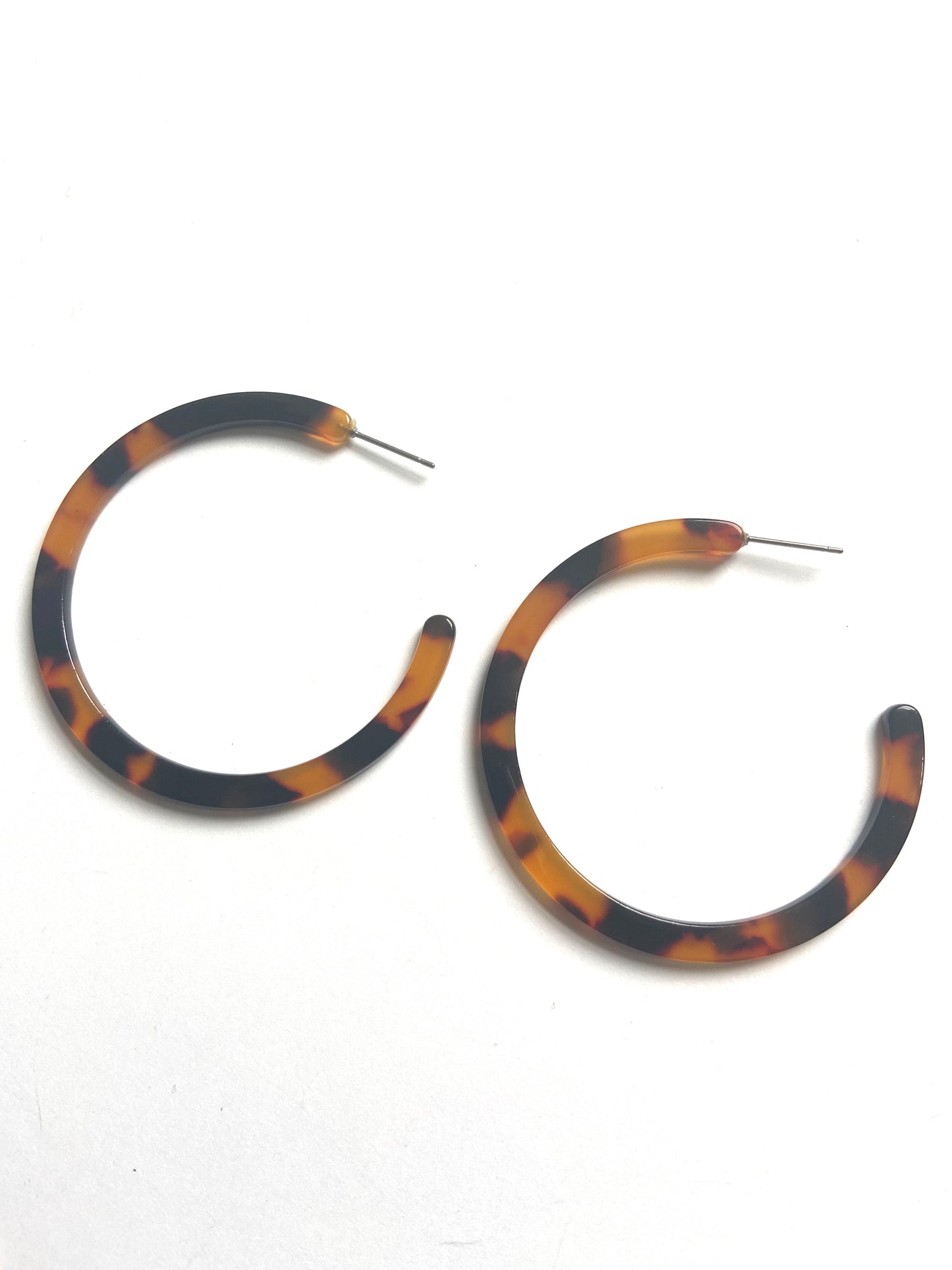 Turtoiseshell big hoop acrylic earrings