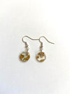 Gold fleck clear charm earrings