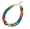 Plain dark multicoloured chunky chain necklace