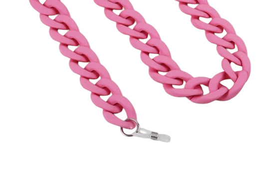 Pale pink matt acrylic chain glasses chain