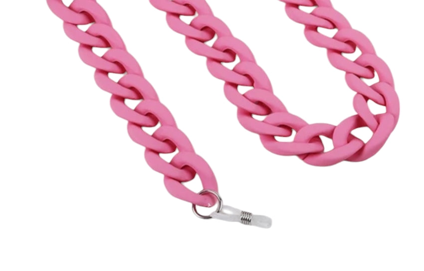 Pale pink matt acrylic chain glasses chain