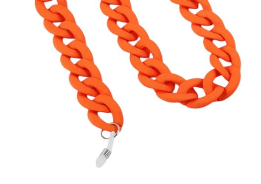 Orange matt acrylic chain glasses chain