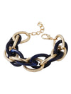 Navy and gold link bracelet