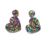 Glitter Heart Earrings - Multicoloured