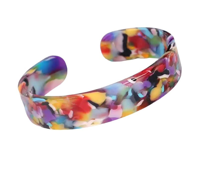 Multicoloured acrylic cuff bracelet