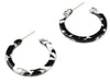 Black and white thin small hoop acrylic earrings