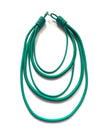 Green chunky rubber multi-strand necklace