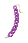Plain matt purple chunky chain bracelet