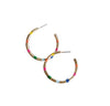 Multicoloured rainbow enamel gold hoop