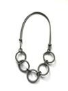 Grey chunky rubber short necklace