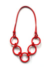 Red chunky rubber short necklace
