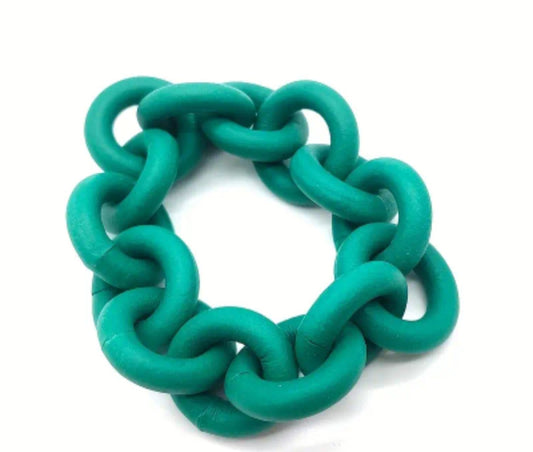 Dark green chunky rubber bracelet