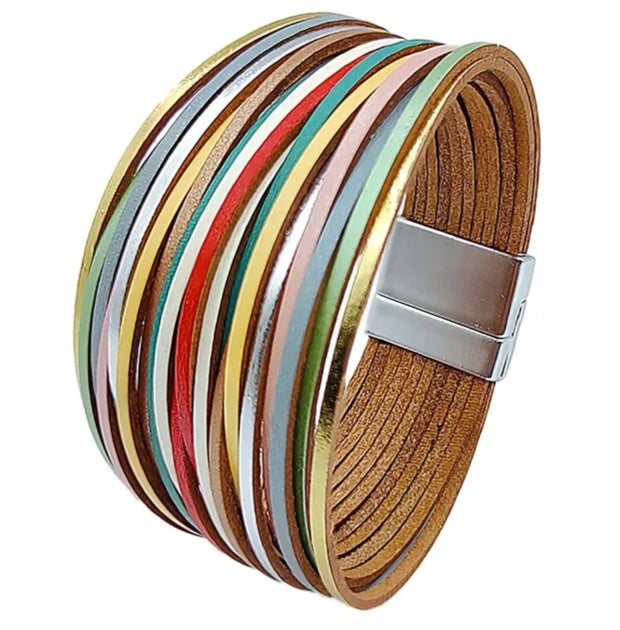 Multicoloured wide twisted bracelet