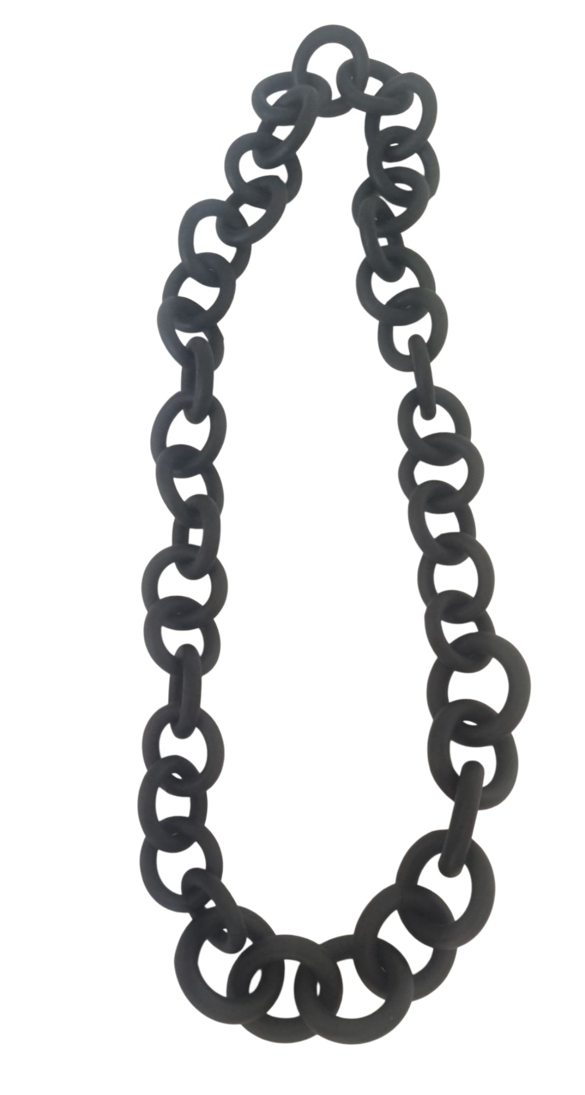 Black chunky rubber long necklace