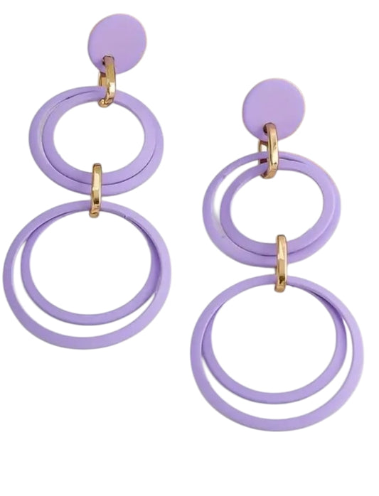 Long circles earrings -  Lilac