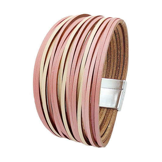 Pinks wide twisted bracelet