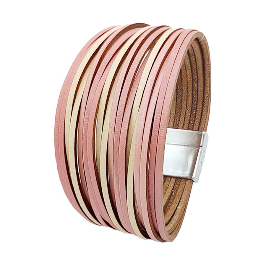 Pinks wide twisted bracelet