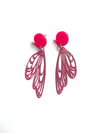 Pink strong butterfly earrings