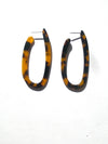 Tortoiseshell long hoop earrings