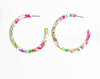 Green and pink big hoop acrylic earrings