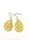 Yellow tear shaped resin earrings