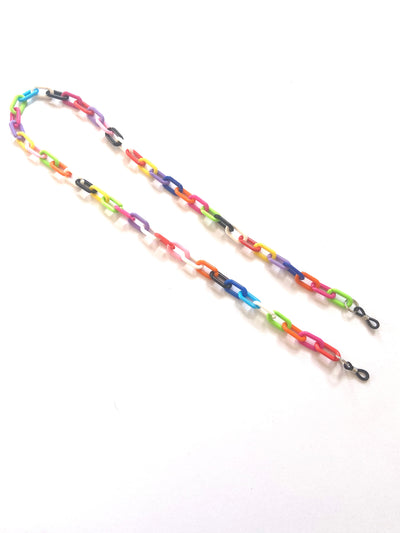 Multicoloured thin acrylic chain glasses chain