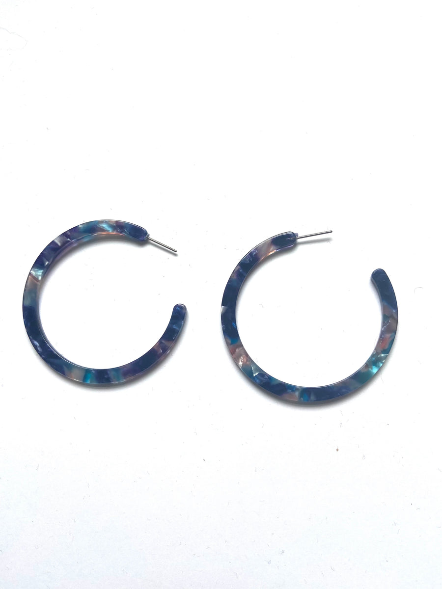 Blue big hoop acrylic earrings