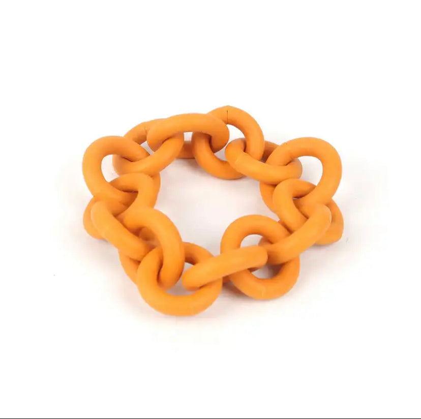 Orange chunky rubber bracelet