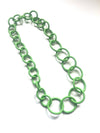 Green chunky rubber long necklace