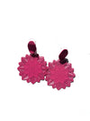 Pink strong floral earrings