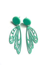 Green strong butterfly earrings