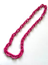 Plain pink acrylic chain necklace