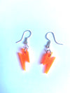 Neon orange bolt earrings