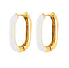 White and gold rectangle huggie