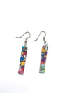 Multicoloured oblong acrylic earrings