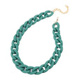 Plain petrol green chunky chain necklace