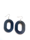 Oval acrylic earrings (black)