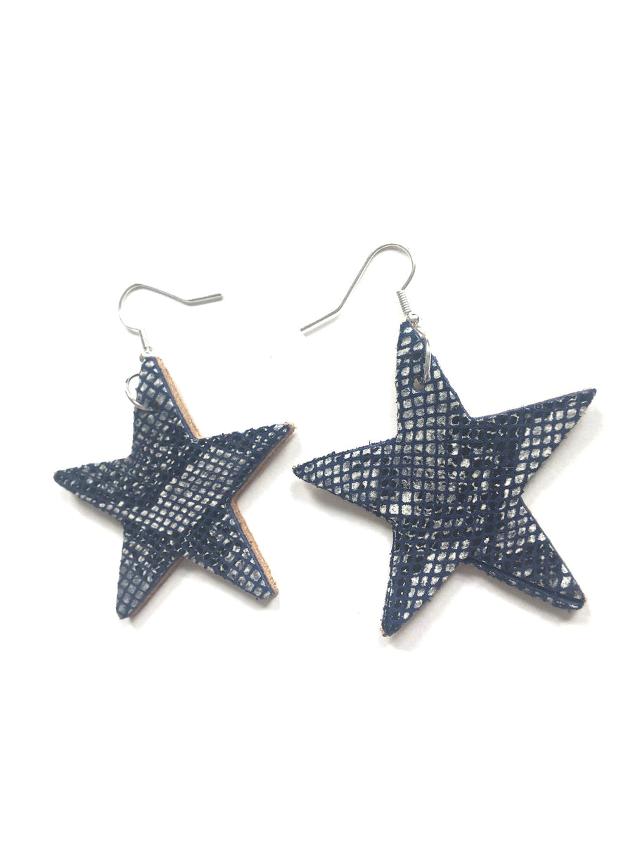 Snakeskin star shaped earrings