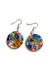 Multicoloured round acrylic earrings