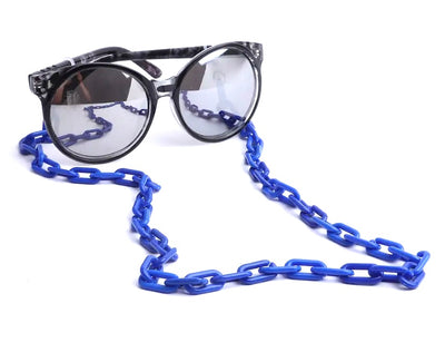 Multicoloured thin acrylic chain glasses chain