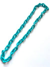 Plain turquoise acrylic chain necklace