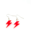 Neon pink bolt earrings