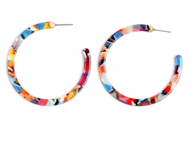 Hoop earrings colourful sale